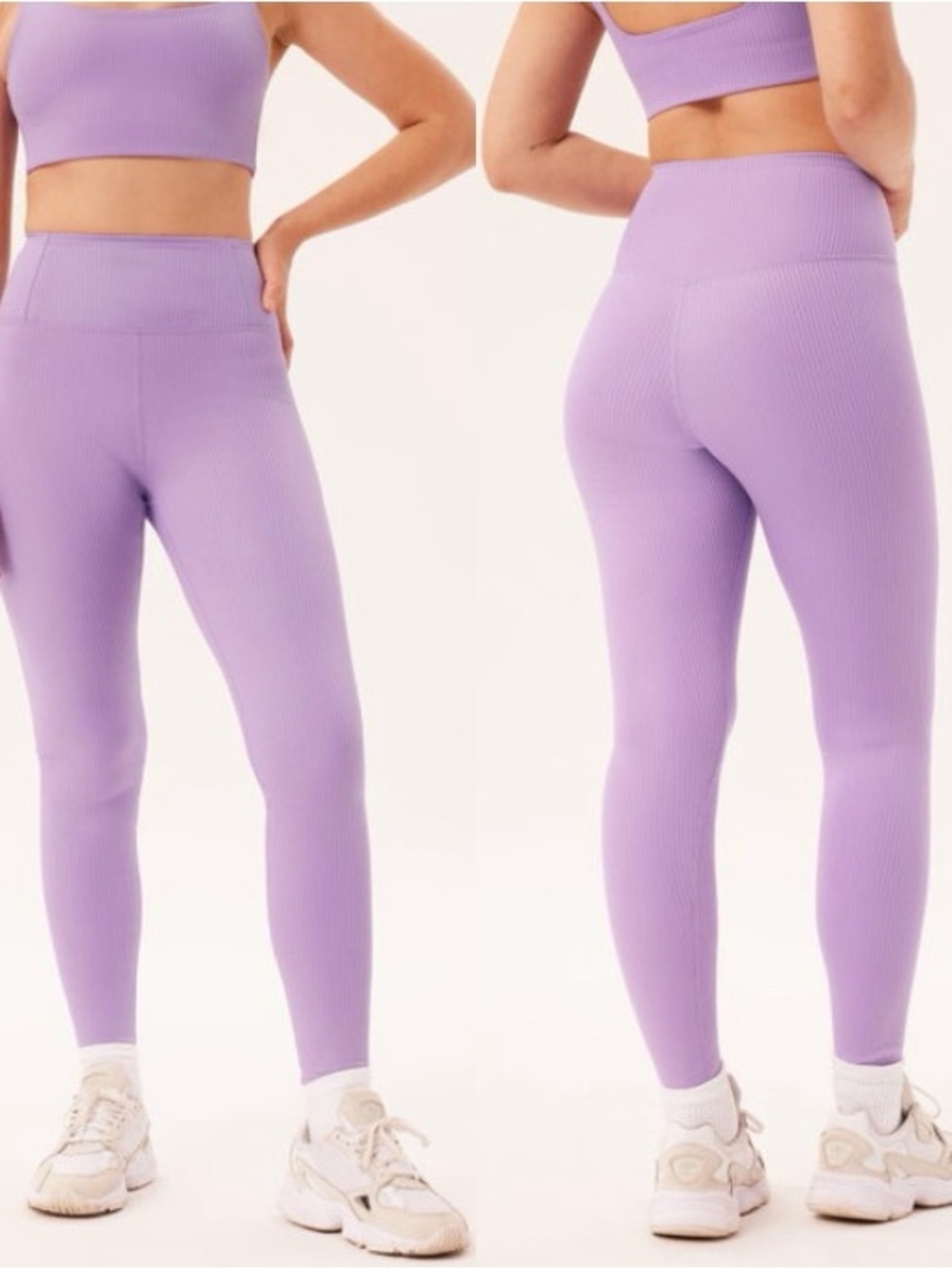 GIRLFRIEND COLLECTIVE Ribbed Purple High Rise Leggings